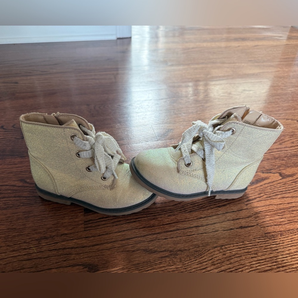 Cat & Jack Glittery Gold Toddler Kid Boots - Size 10t